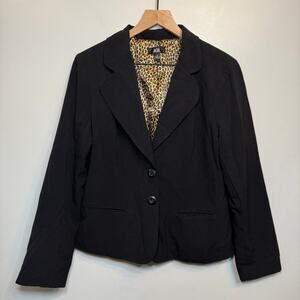 AGB Women's Button Front Blazer Jacket Black Size 14